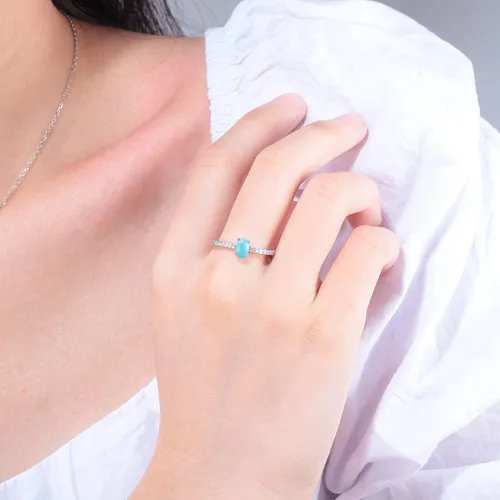 Vista 3 de CiNily Anillo de oro rosa de 14 quilates chapado en oro rosa turquesa ajustable para mujeres, adolescentes y niñas