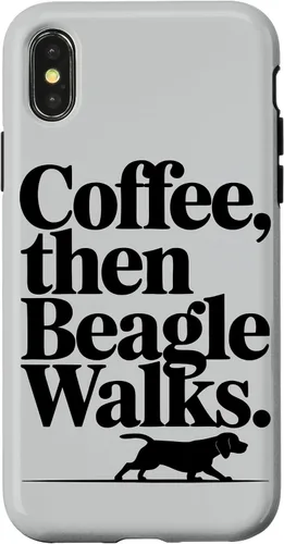 Vista 5 de Funny Beagle Walks Dad Beagle Mom Parent Beagle Coffee Case for iPhone XR