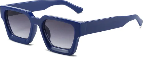 Vista 7 de AIEYEZO Gafas de sol cuadradas para mujeres y hombres, gafas de sol cuadradas con montura gruesa, estilo de diseñador simple