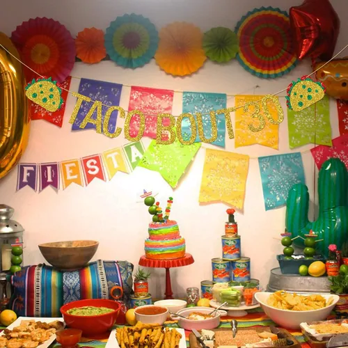 Vista 6 de Cartel de taco Bout 30, decoración de fiesta mexicana para fiesta de cumpleaños número 30 para hombres y mujeres, fiesta de cumpleaños 30