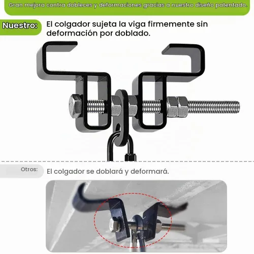 Vista 4 de Dolibest Colgador de vigas de acero resistente, soporte para bolsa pesada, colgador de bolsa pesada I Beam para percha de saco de boxeo