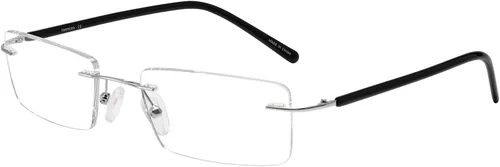 Vista 2 de FONHCOO Gafas de bloqueo de luz azul, anti rayos azules, unisex, ligeras, sin marco, rectangulares, para juegos de computadora