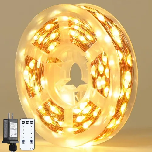 Vista 3 de JMEXSUSS VFairy Lights Luces de Navidad Enchufables Naranja Morado