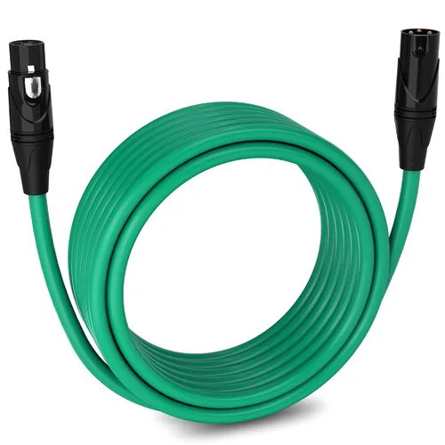 Vista 57 de LyxPro Cable de micrófono XLR hembra a macho de ángulo recto de 3 pines de 1.5 pies para altavoces amplificados, interfaz de audio, rendimiento