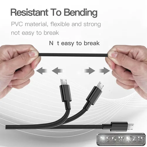 Vista 4 de Cable cargador de repuesto de 10 pies para Kindle Fire, Paperwhite, Oasis E-Reader, Fire Tablet, Galaxy S7/S6/S5/S4/S2/LG - Cable micro USB largo