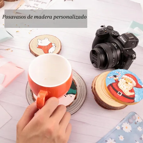 Vista 3 de Rebanadas de madera natural sin terminar: círculos de 3.2-4 pulgadas - 30 piezas con corteza para manualidades, adornos de bricolaje y arte