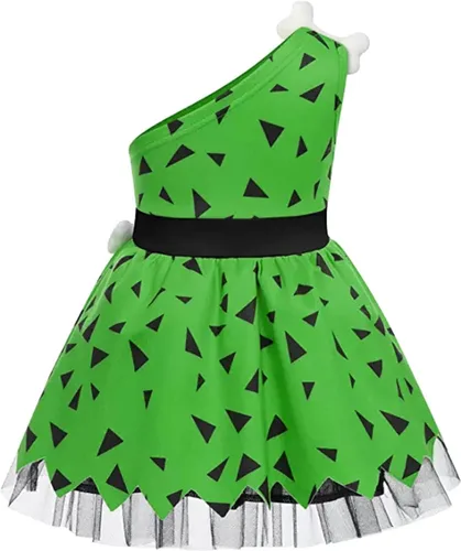 Vista 7 de Disfraz de Halloween para niñas pequeñas, vestido de tul de malla, trajes de princesa (verde, de 12 a 18 meses)