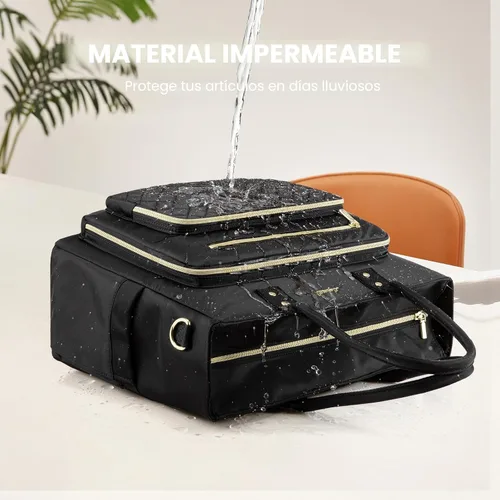 Vista 9 de LOVEVOOK Bolsa Tote para Maestras para Mujeres Trabajo, Bolsa para Laptop Bolsa Tote de Trabajo Bolsas de Enfermera Con Portavasos Grande, Maletín