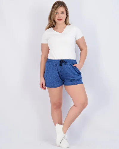 Vista 4 de Real Essentials - Paquete de 4 unidades pantalones cortos deportivos para mujer con bolsillos con cremallera (disponible en tallas grandes)