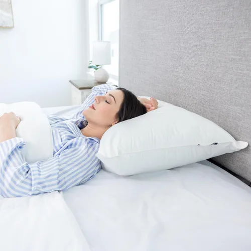 Vista 2 de Almohada de plumón y plumas de pato blanco triple núcleo tamaño estándar