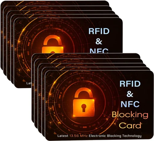 Vista 46 de SaiTech IT Paquete de 5 Tarjetas de Bloqueo RFID, Una Tarjeta Protege Toda la Billetera y Cartera, Protector de Tarjetas de Débito y Crédito