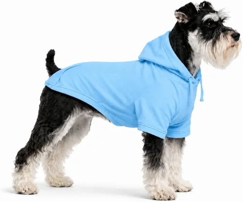 Vista 27 de Lovelonglong Sudadera básica con capucha para perros, 100% algodón, se adapta a perros pequeños, medianos y grandes, color negro, XS