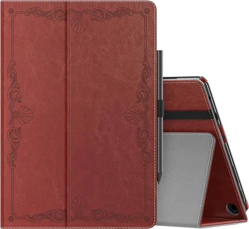 Vista 12 de MoKo - Funda para tablet Kindle Fire HD 10 y 10 Plus (11.ª generación, versión 2021), diseño delgado y plegable con función de encendido y apagado