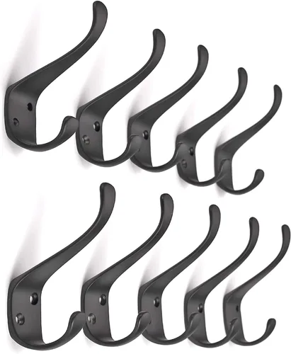Vista 2 de Ambipolar Paquete de 10 ganchos elegantes para colgar abrigos, para colgar abrigos, percheros, bolsos, sombreros con tornillos