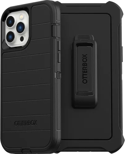 Vista 4 de OtterBox Funda para iPhone 13 Pro Max y iPhone 12 Pro Max Defender Series - Negro, resistente y duradera, con protección de puerto, incluye soporte