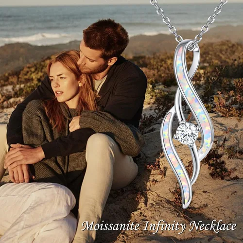 Vista 6 de Collar de moissanita para mujer, plata de ley 925, colgante de árbol de la vida, collar de diamantes de moissanita, collar con colgante