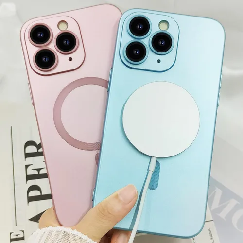 Vista 7 de ankofave Funda magnética para iPhone 11 Pro para mujer, diseño mate de lujo suave con brillo metálico con protector de lente de cámara, compatible