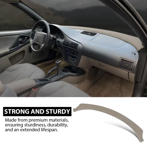 Vista 5 de GRAND ORANGE Bisel moldeado de TPE para tablero de instrumentos, compatible con Chevy Cavalier 1995-2005, cubierta de tablero, beige