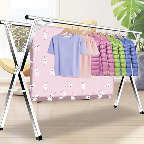 Vista 7 de Clothes Drying Rack - Stainless Steel Laundry Drying Rack with Extendable Rods, Lightweight Foldable Standing Clothes Dryer for Indoor, Outdoor