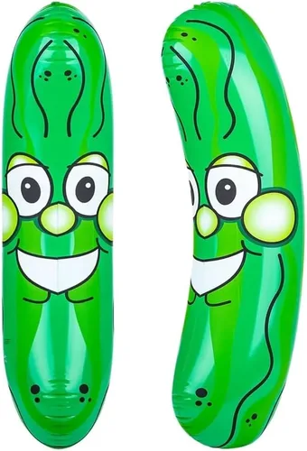 Vista 2 de Happy Deals, pepino gigante inflable, 36 pulgadas., Verde