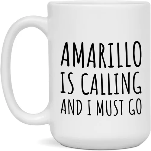 Vista 3 de Amarillo Coffee Mug - Amarillo is Calling and I Must Go - White - 11oz