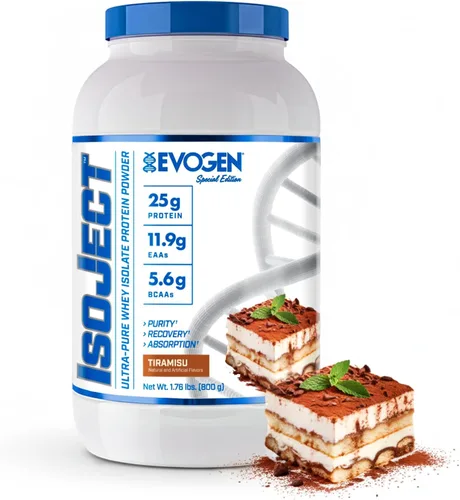 Vista 9 de Evogen Isoject - Proteína aislada de suero Polvo de proteína de suero ultrapura con enzimas Ignitor, BCAAs y EAAs Absorción y recuperación