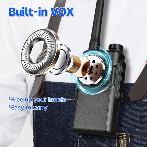 Vista 8 de pxton 999S Walkie Talkies recargables para adultos de largo alcance con auriculares actualizados y estación de carga, radios de mano GMRS de dos