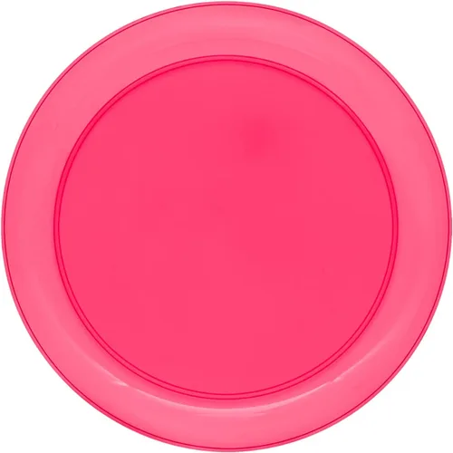Vista 5 de Party Essentials Platos redondos de plástico duro para fiesta/postre de 6 pulgadas, rosa neón, 20