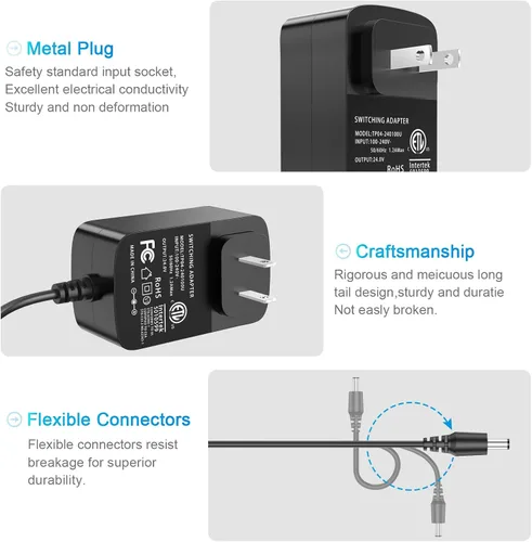 Vista 6 de Fuente de alimentación de 100V-240V a 24V, adaptador de corriente de 24V 1A
