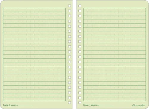 Vista 8 de Rite in the Rain Kit de cuaderno espiral lateral resistente a la intemperie: Funda de tela CORDURA® color canela, 4.625" x 7" Cuaderno verde