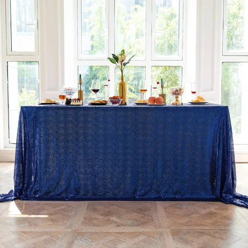Vista 10 de Mantel de lentejuelas de 50 x 50 pulgadas, mantel negro brillante con purpurina brillante y secuencia metálica, para decoración de fiesta