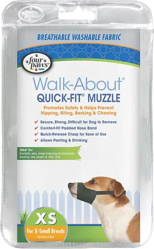 Vista 10 de Four Paws Walk-About - Bozal ajustable para perros medianos, de ajuste rápido, lavable y transpirable, color negro, 1 unidad