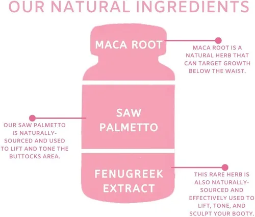 Vista 2 de [Renovado] BootyMaxx Pastillas, suplementos para mujeres y hombres, apunta tus curvas, fórmula de glúteos con ingredientes de primera calidad