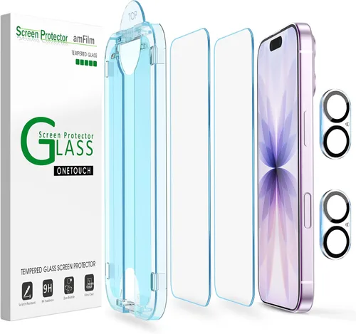 Vista 8 de amFilm OneTouch Protector de pantalla de vidrio para iPhone 11, iPhone XR (6.1 pulgadas) con kit de fácil instalación, vidrio templado, paquete de 2
