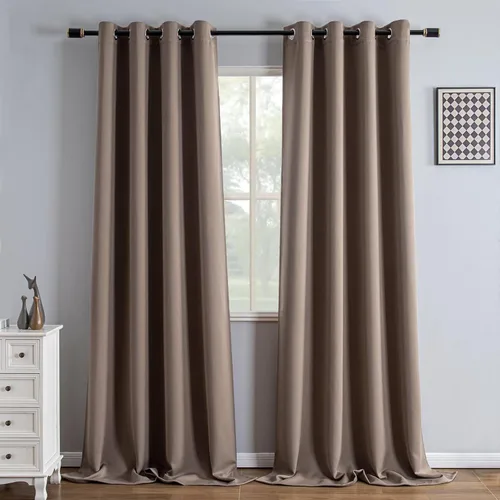 Vista 74 de IGEMAEVE Cortinas opacas de tamaño personalizado para dormitorio, 100 % opacas, 1 panel, aislamiento térmico, cortinas de oscurecimiento
