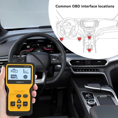 Vista 5 de Lector de códigos de escáner OBD2 para automóvil para comprobar el motor, leer y borrar códigos de falla, verificar el estado del monitor