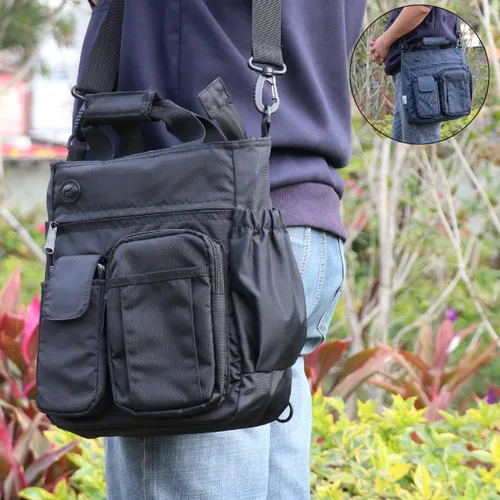 Vista 5 de d'yallee Bolso de mensajero cruzado para hombre, bolso de trabajo de negocios impermeable de nailon