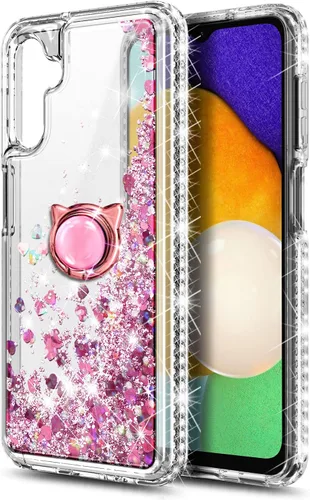 Vista 2 de NGB Supremacy Funda para Samsung Galaxy A54 5G con protector de pantalla de vidrio templado (cobertura máxima), soporte de anillo/correa de muñeca