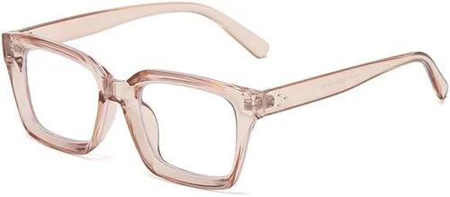 Vista 2 de yuandong Mobro - Lentes retro con bloqueo de luz azul para hombres y mujeres, montura cuadrada gruesa, lentes transparentes sin receta