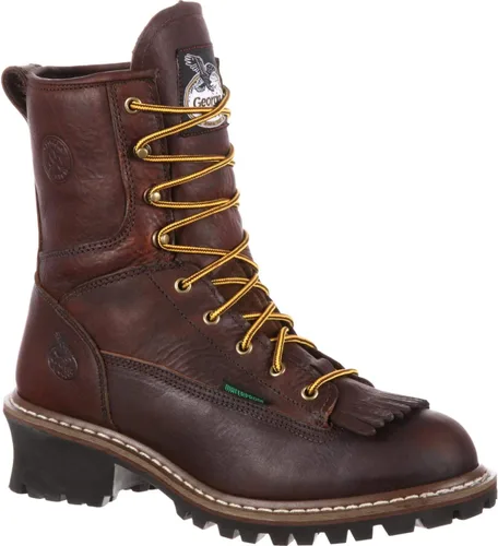 Vista 8 de Botas de trabajo impermeables para hombre Georgia Boot con cordones de punta a punta Marrón (Soggy Brown)