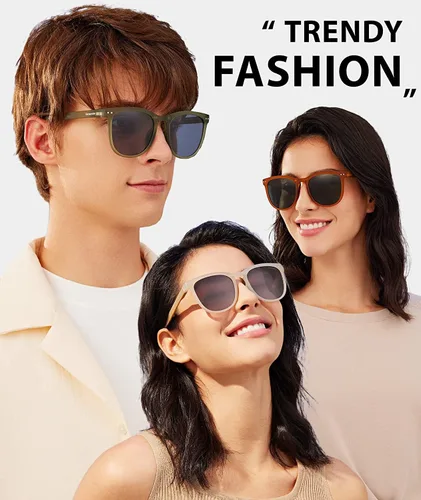 Vista 3 de BENEUNDER Gafas de sol polarizadas para hombres y mujeres, gafas de sol plegables ultraligeras con organizador