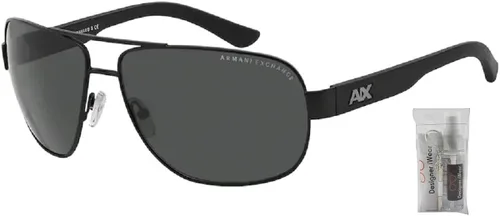 Vista 2 de Armani Exchange AX2012S Pilot - Gafas de sol para hombre + paquete con kit de cuidado de gafas de diseñador iWear