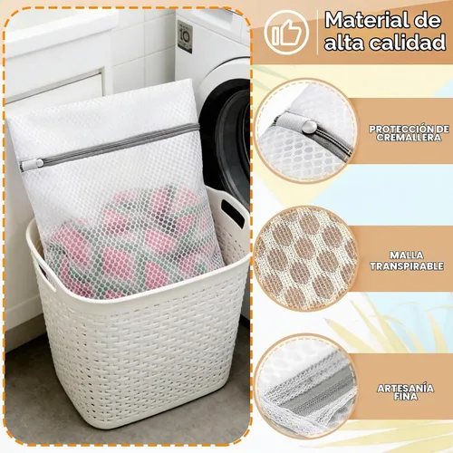 Vista 5 de 10 bolsas de lavandería de malla para lavado, bolsas de lavandería duraderas de doble capa de malla de panal para ropa delicada, 12 x 16 pulgadas