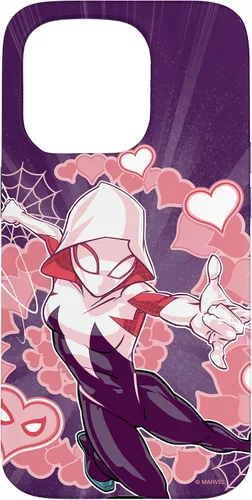 Vista 14 de Marvel Spider-Man Into The Spider-Verse Gwen Stacy Hearts - Carcasa para iPhone 17