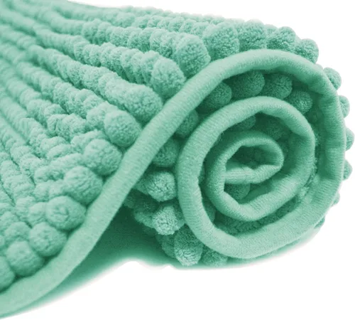 Vista 11 de Alfombra de baño de 16 x 20 pulgadas, antideslizante, súper absorbente, extra suave y alfombra de baño de felpilla de secado rápido, alfombra
