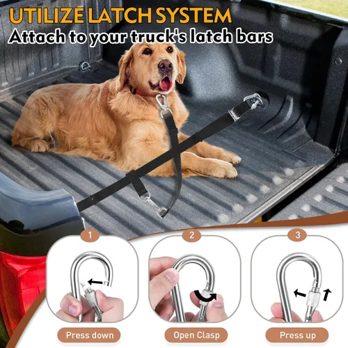 Vista 6 de Correa de perro Snagle Paw para cama de camión, hasta 150 libras, para 1 perro Mantiene a los perros en una zona definida, para viajes