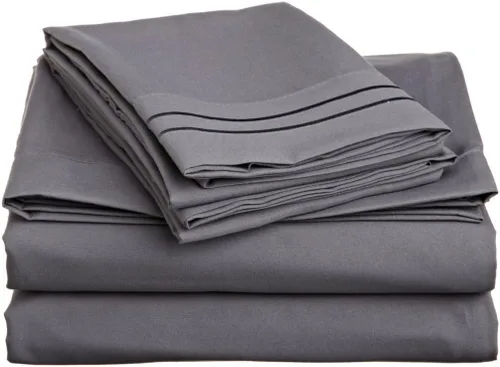 Vista 10 de Sábana egipcia beige maciza Full- 1 sábana bajera ajustable extra profunda para colchón de 16.0 in a 18.0 in