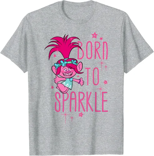 Vista 53 de DreamWorks Trolls Camiseta Born to Sparkle Negro