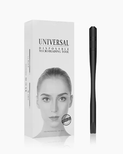 Vista 9 de 10 Uds Microblading Asas Desechables Manual Microblading Pen con Nano 18 U en forma de hoja esterilizada Microblade Holder para ceja labio