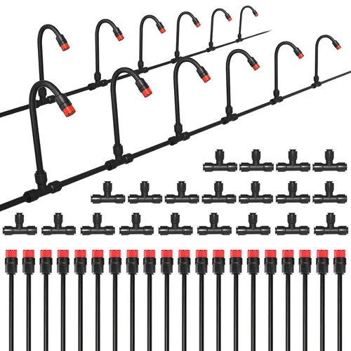 Vista 7 de MIXC 20 piezas de emisores de riego por goteo de dos vías de conexión rápida para tubos de riego por goteo de 1/4" - Emisores de goteo ajustables